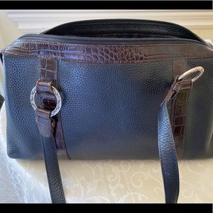 Brighton black leather handbag